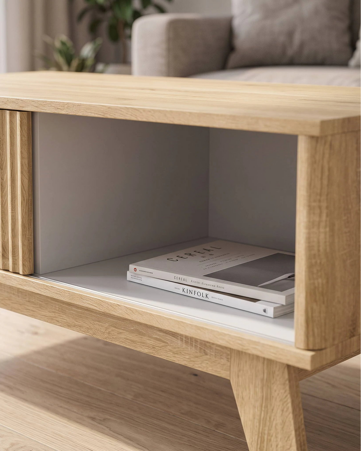Table basse relevable Loft, detail de la finition